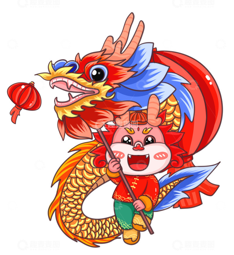 源文件下载【趣麦麦图】喜气洋洋的舞龙龙