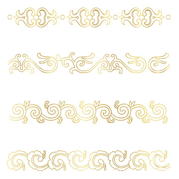 金色欧式复古证书装饰分割线矢量元素