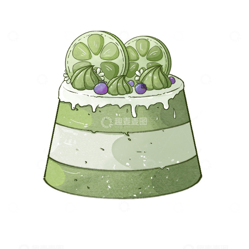 源文件下载【趣麦麦图】简约抹茶糕点甜品