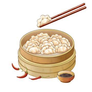 冬至新春饺子辣椒酱油