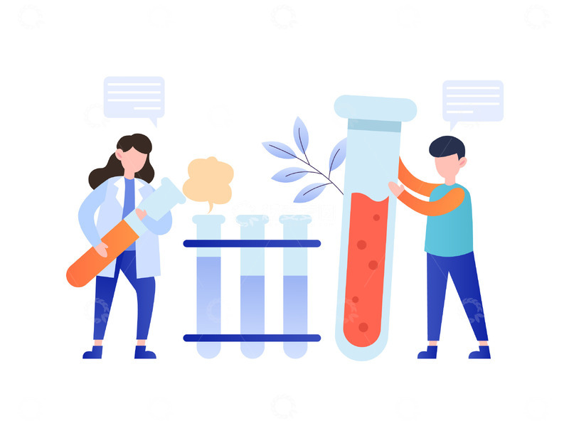 源文件下载【趣麦麦图】扁平简约做实验的研究员