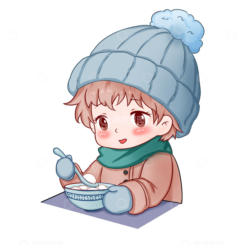 源文件下载【趣麦麦图】冬至元素吃汤圆冬至快乐