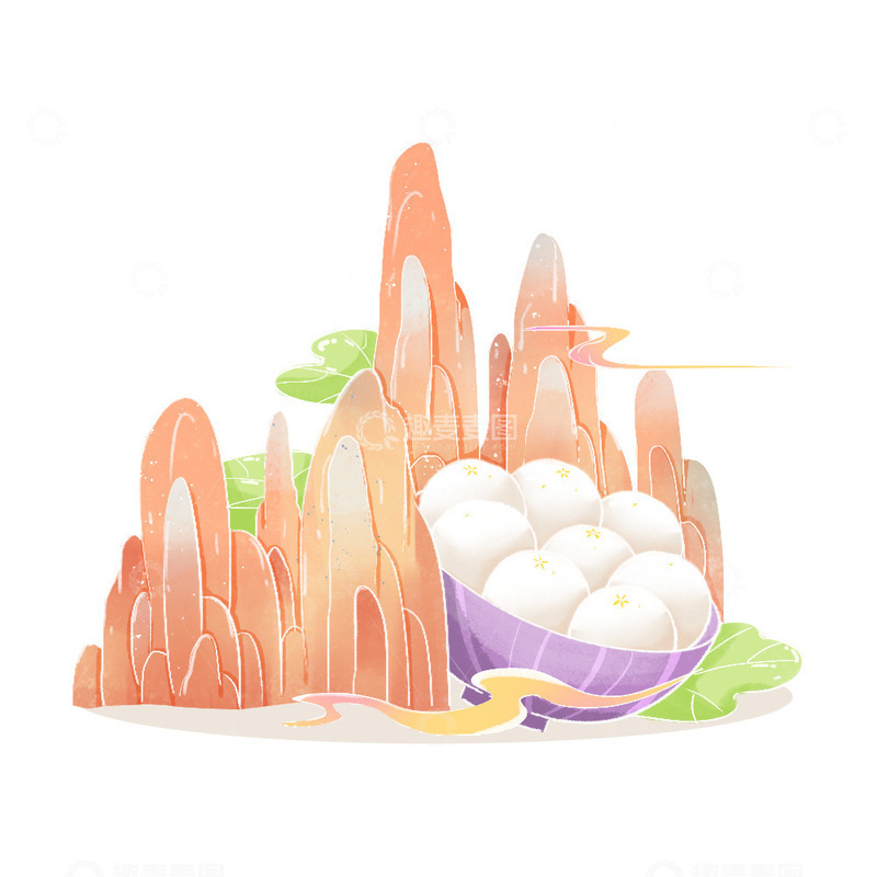 源文件下载【趣麦麦图】简约国风国潮汤圆美食