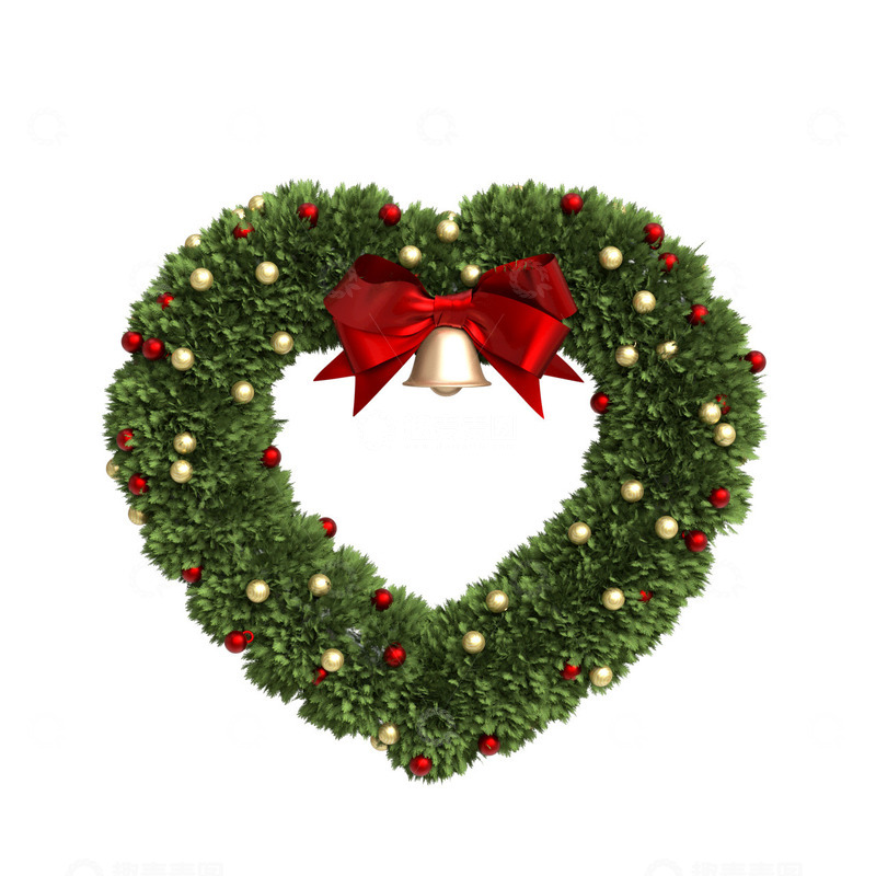 源文件下载【趣麦麦图】圣诞节圣诞树铃铛蝴蝶结金色球