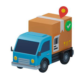 3D立体卡通货车物流运输卡车模型