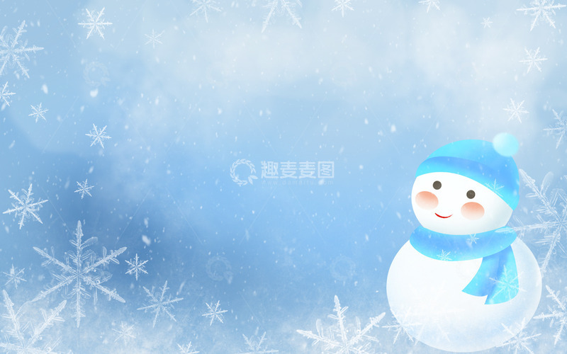 冬天雪花唯美创意简约背景