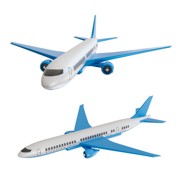 3D立体客机交通工具飞机模型