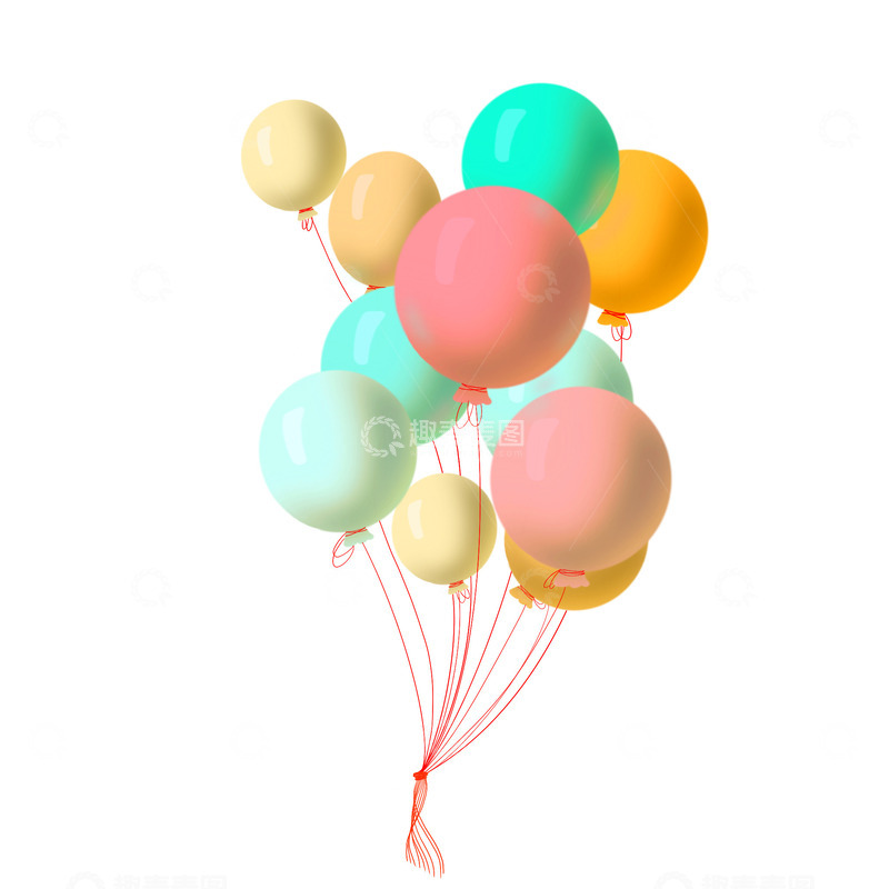 源文件下载【趣麦麦图】一把彩色气球