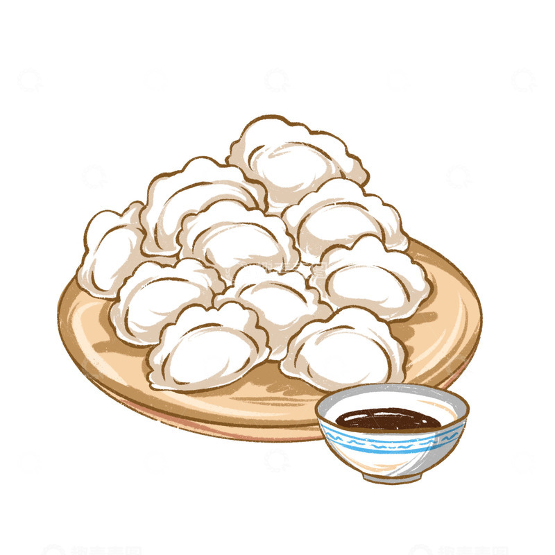 源文件下载【趣麦麦图】冬至春节饺子醋素材