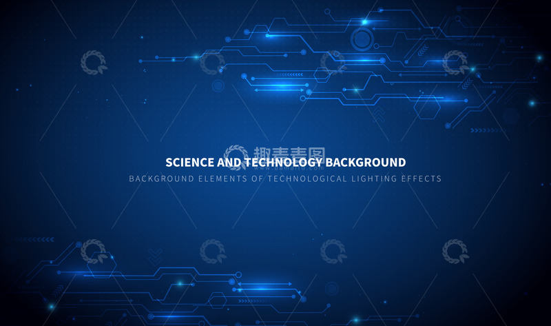 源文件下载【趣麦麦图】蓝色互联网商务电路线条光效装饰纹理背景