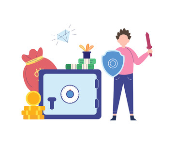 扁平简约金融保险人物元素