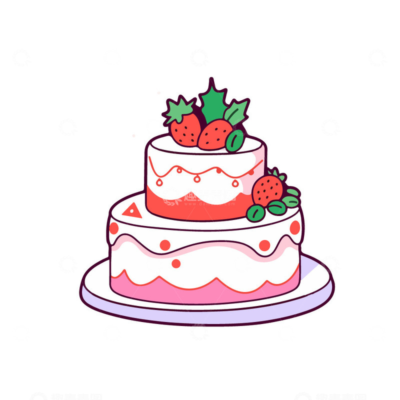 源文件下载【趣麦麦图】美味草莓蛋糕