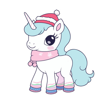 可爱的小马卡通插画