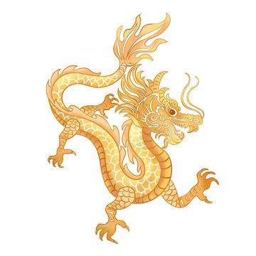 中国风黄金龙新春元旦2024