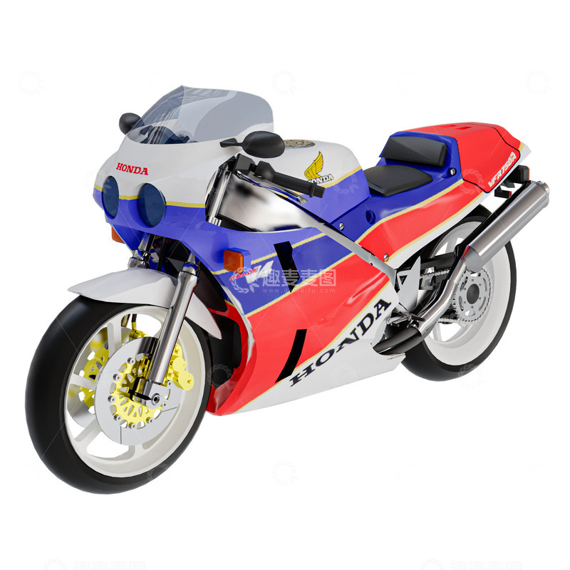 源文件下载【趣麦麦图】拉花超跑摩托车