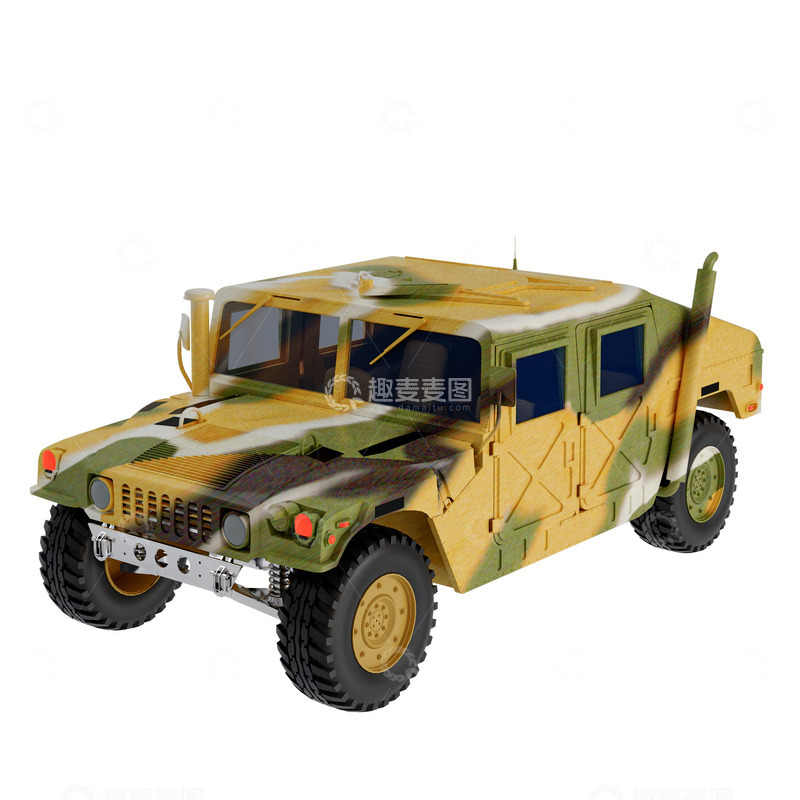 源文件下载【趣麦麦图】-迷彩装甲越野车