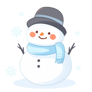 大寒小寒大雪雪花冬至冬天冬雪人元素