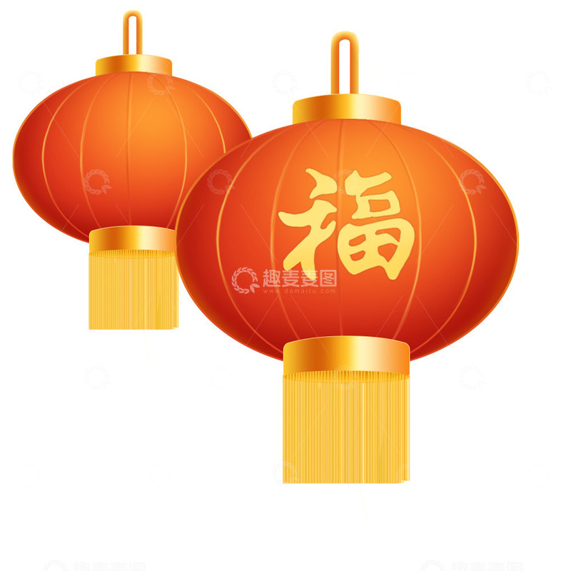 源文件下载【趣麦麦图】喜庆灯笼元旦节日元素