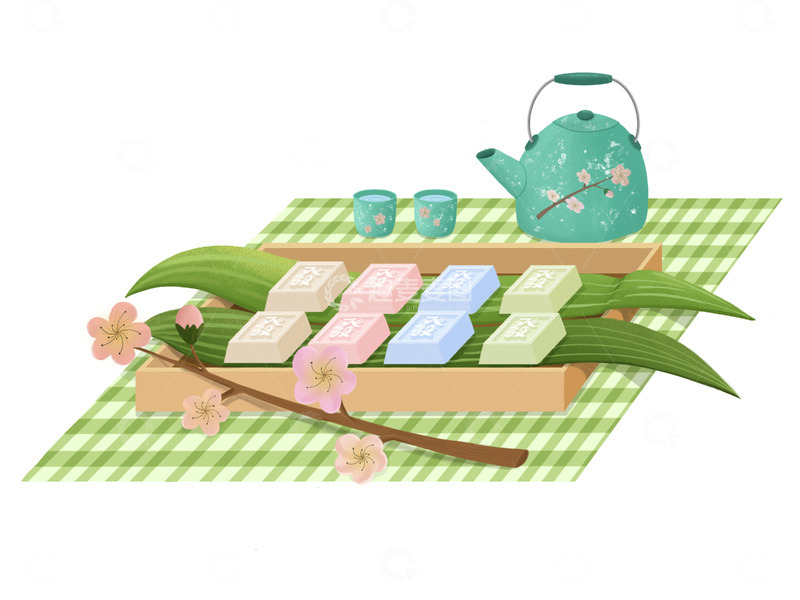 源文件下载【趣麦麦图】冬至美食糕点