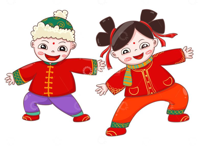 源文件下载【趣麦麦图】过年与伙伴玩耍