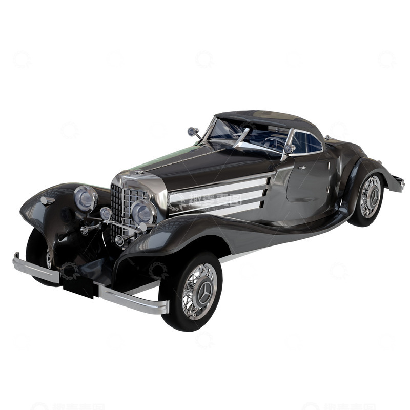 源文件下载【趣麦麦图】复古黑色老爷车