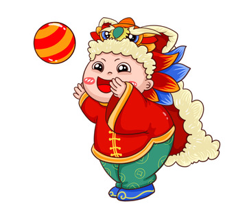 过年玩球的男孩子
