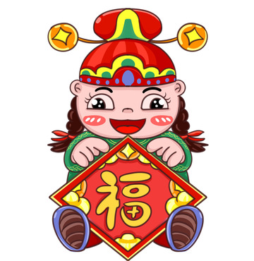 福气小女孩过年