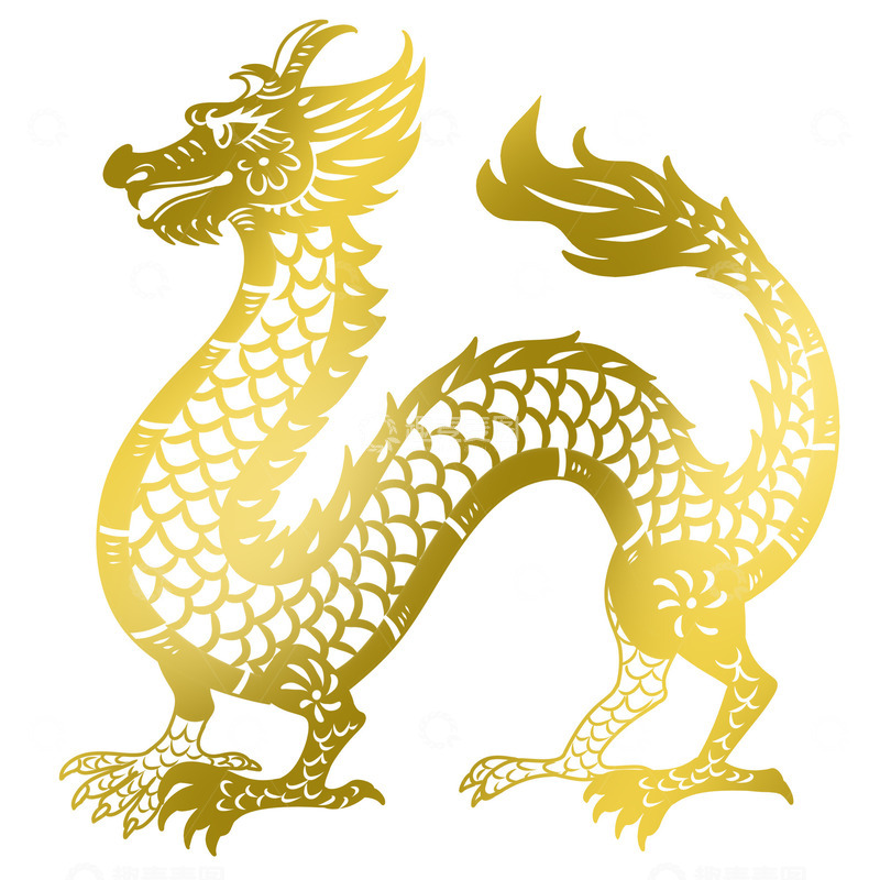 源文件下载【趣麦麦图】龙年大吉烫金龙纹