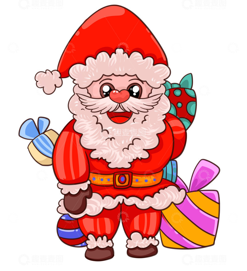 源文件下载【趣麦麦图】可爱圣诞老人开心