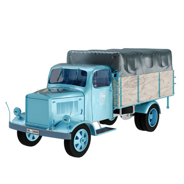 浅蓝色复古货车