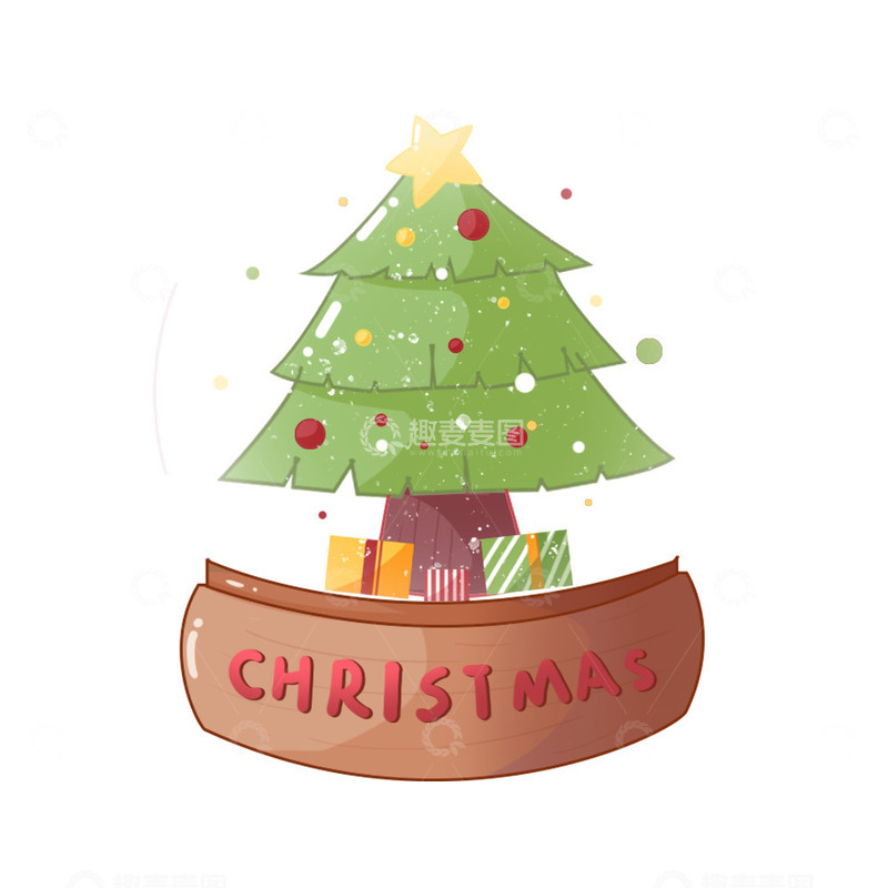 源文件下载【趣麦麦图】简约扁平圣诞节玻璃球