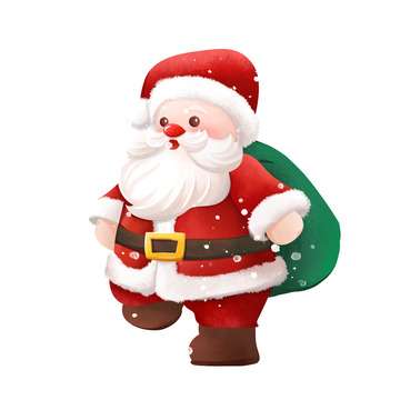 圣诞老人节日手绘插画元素