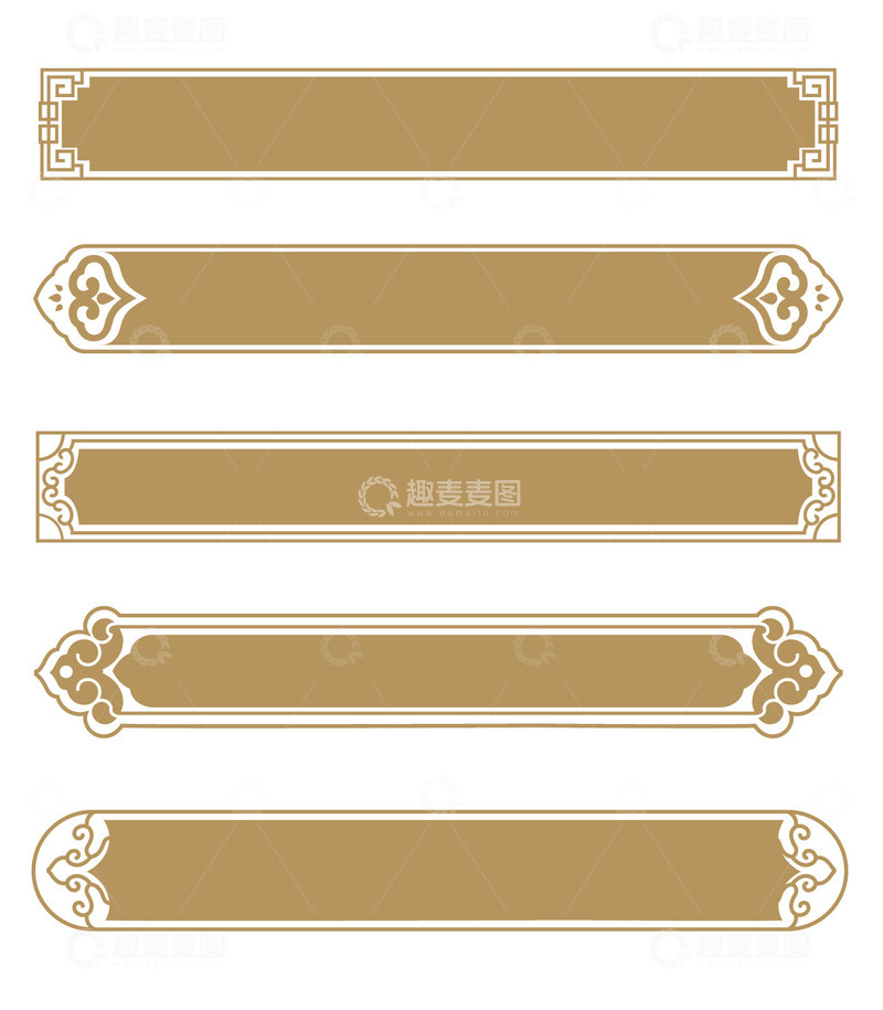 淡雅中国风纹理花纹标题横幅边框