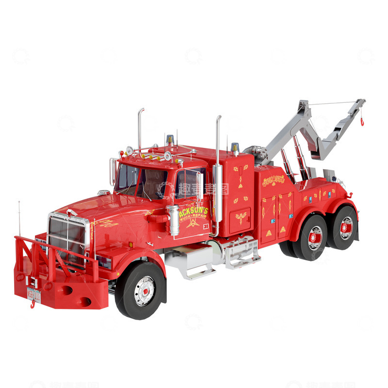 源文件下载【趣麦麦图】-红色霸气救援工程吊车