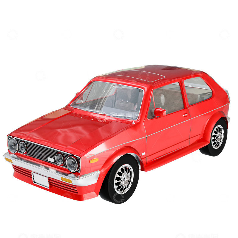 源文件下载【趣麦麦图】复古红色瓦罐旅行车