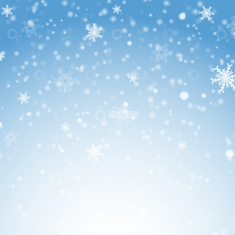 源文件下载【趣麦麦图】冬天雪花漂浮装饰蓝色背景元素