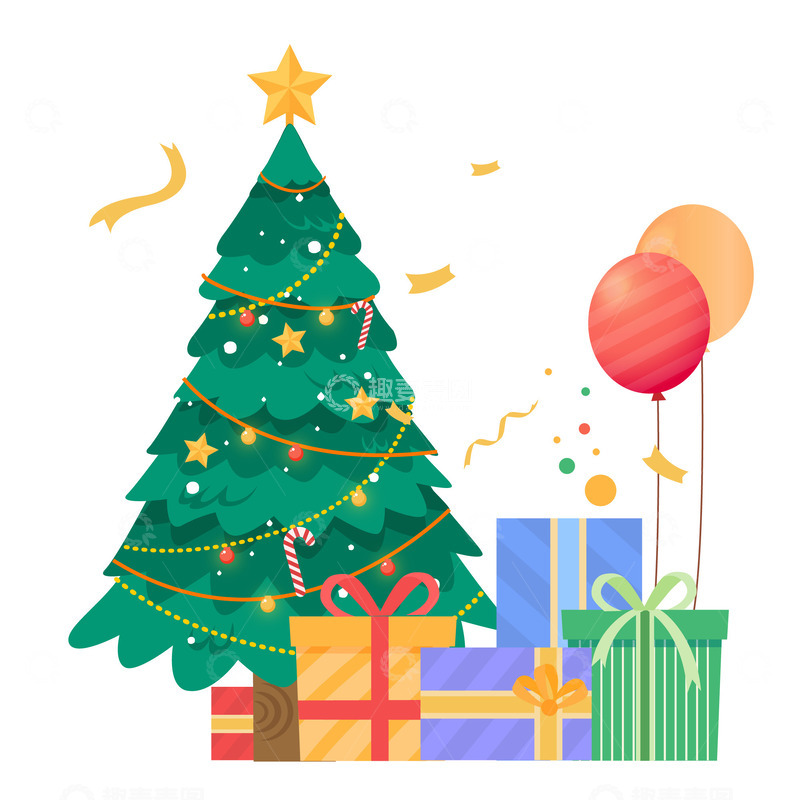 源文件下载【趣麦麦图】卡通可爱冬天圣诞节日活动装饰插画元素