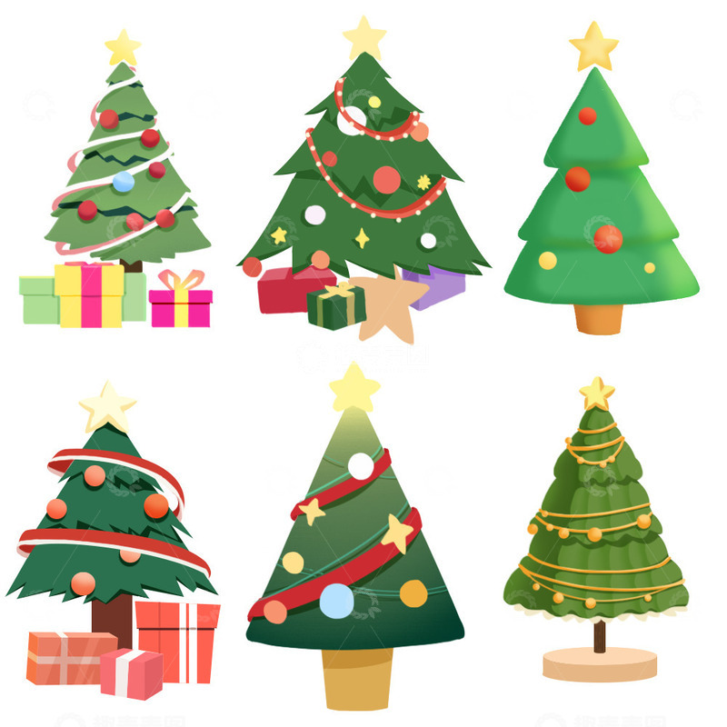 源文件下载【趣麦麦图】圣诞节圣诞树装饰元素