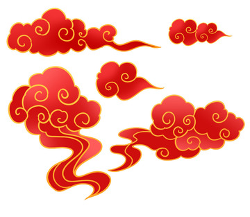 红金祥云金边元素