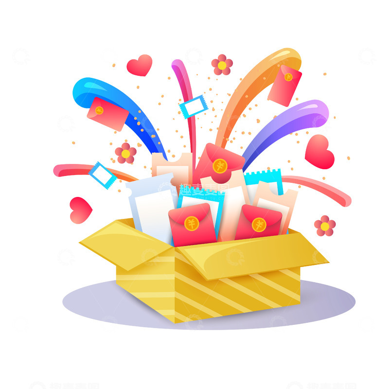 源文件下载【趣麦麦图】优惠卷购物促销手绘插画元素