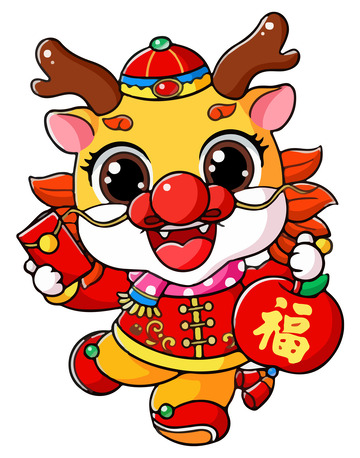春节龙年卡通IP龙年插画形象