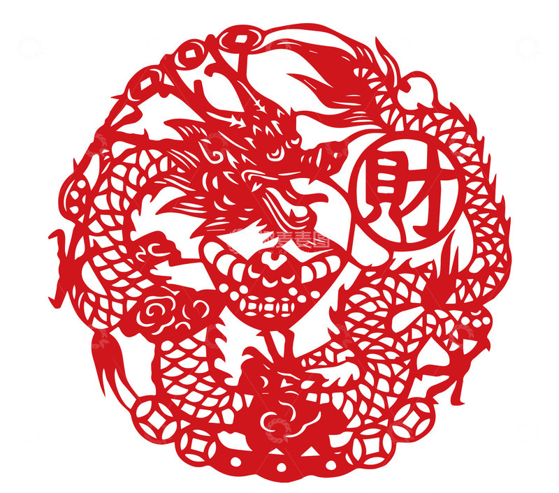 源文件下载【趣麦麦图】龙年春节国潮新年剪影喜庆窗花