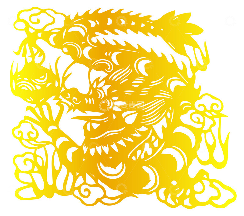 源文件下载【趣麦麦图】2024龙年春节喜庆剪影窗花