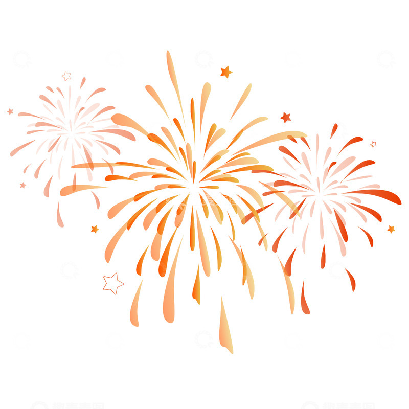 源文件下载【趣麦麦图】春节元旦烟花装饰渐变星星