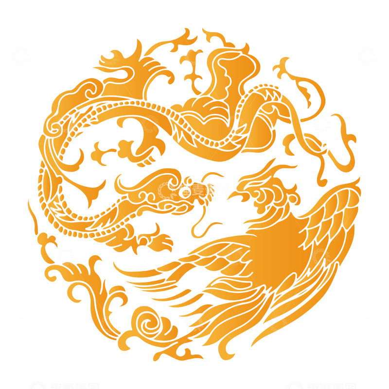 源文件下载【趣麦麦图】-龙年龙凤呈祥矢量手绘插画装饰元素
