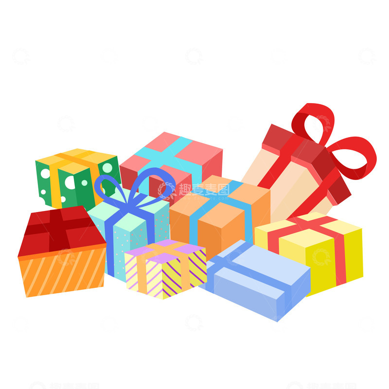 源文件下载【趣麦麦图】-庆祝生日派对气氛礼物盒子礼盒礼