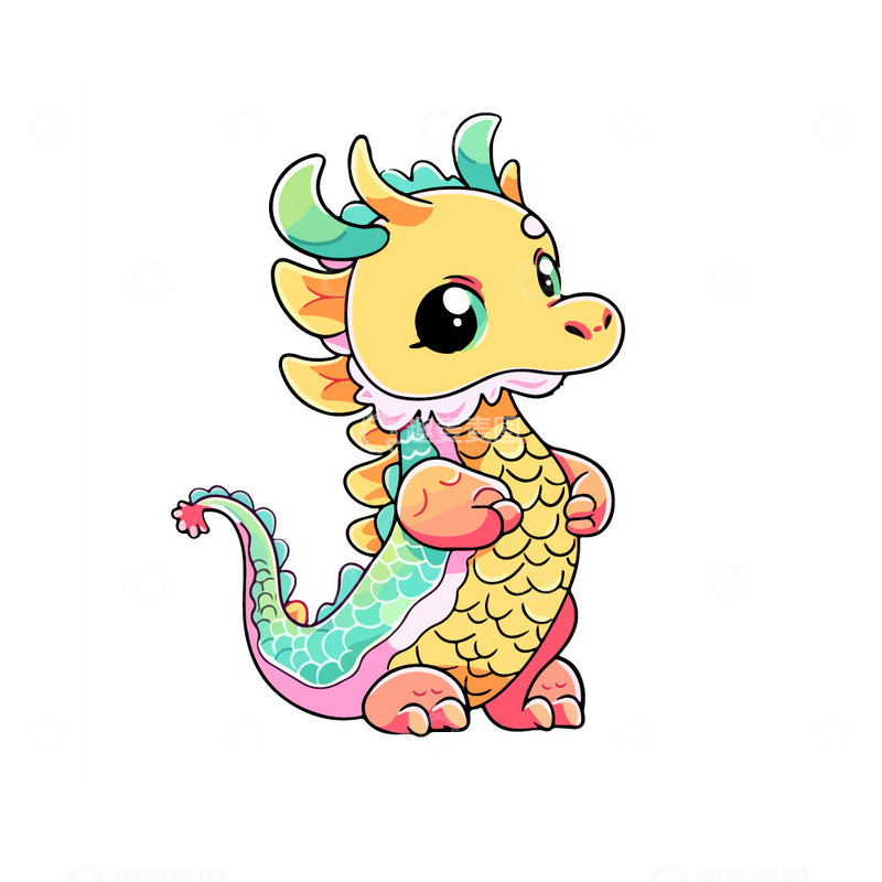 卡通的黄色龙宝宝