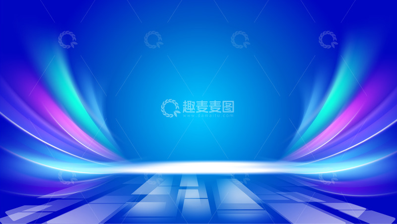 源文件下载【趣麦麦图】蓝色智能科技年会峰会展板背景
