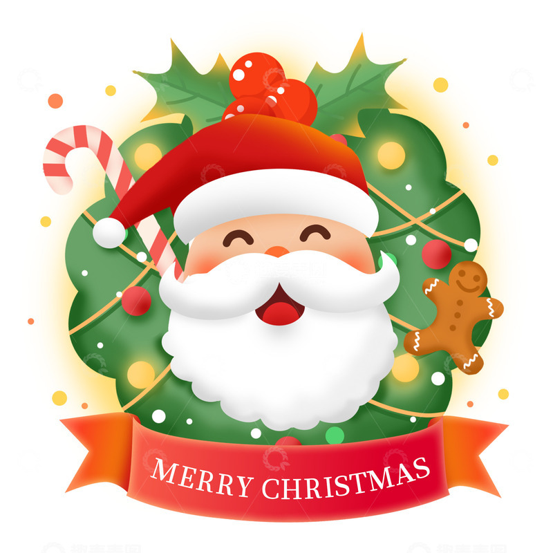 源文件下载【趣麦麦图】卡通可爱圣诞节老人头像插画