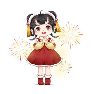 龙年拟人恭贺新禧新春快乐